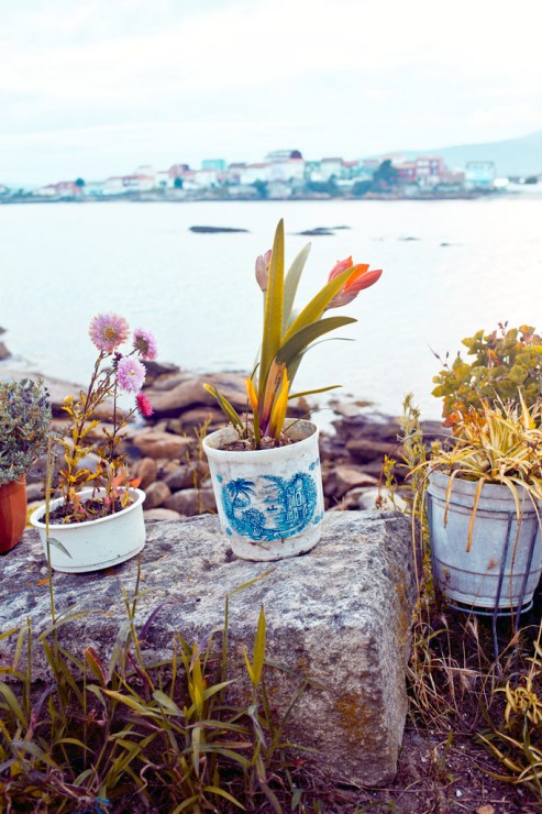 Pots at the seaside