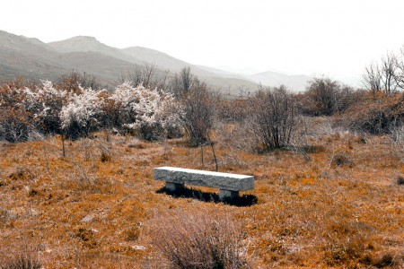Granite bench at mount